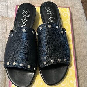 Black Studded Women's Slide Sandals